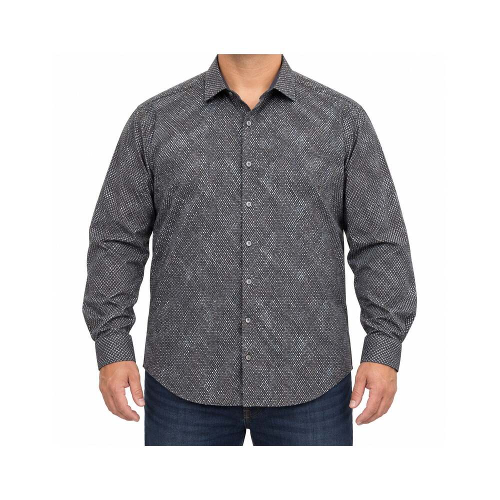 Bugatchi Shirt Mens 2XL Classic Fit Long Sleeve Geometric Pattern *flaw